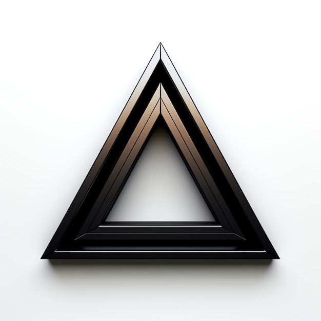 Foto un triángulo negro sobre un fondo blanco