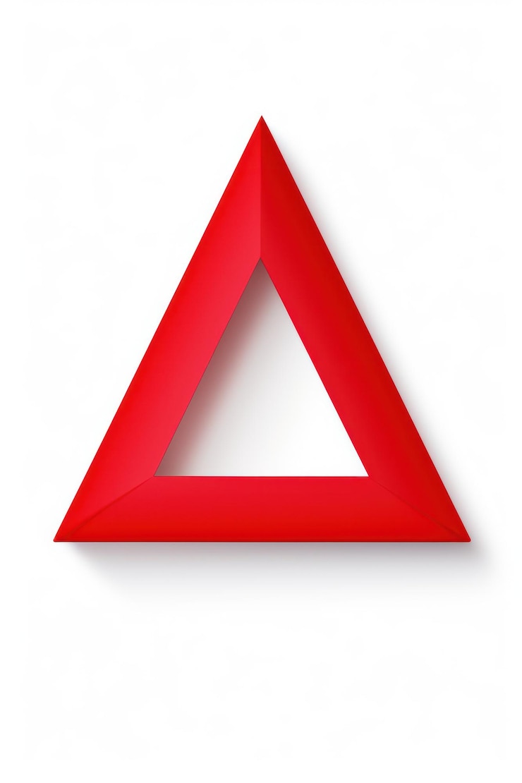 Foto triángulo rojo aislado sobre fondo blanco vista superior ilustración vectorial plana ar 23 id de trabajo 9a829f66cf7142d09f1a0973cd892ee0