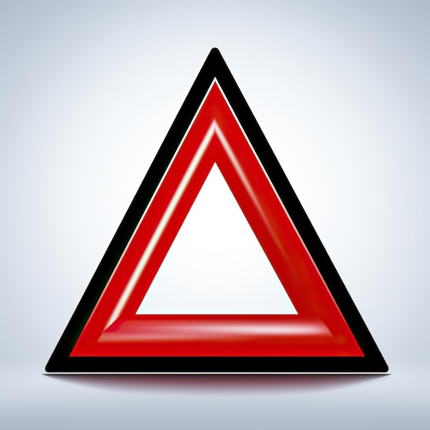 Foto un triángulo con un triángulo rojo que dice 