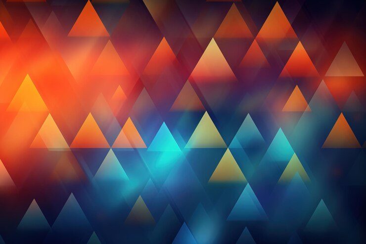 Foto triángulos hacia arriba ilustración de fondo abstracta colorida generativa de ia