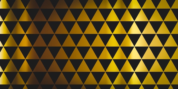 triângulos dourados equiláteros em preto com sombreamento. Ilustração abstrata