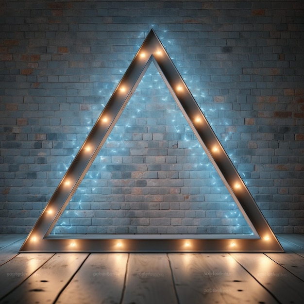 Triângulos luzes de néon abstratas fundo