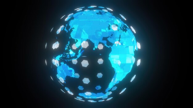 Triángulos tierra digital generada por computadora d render