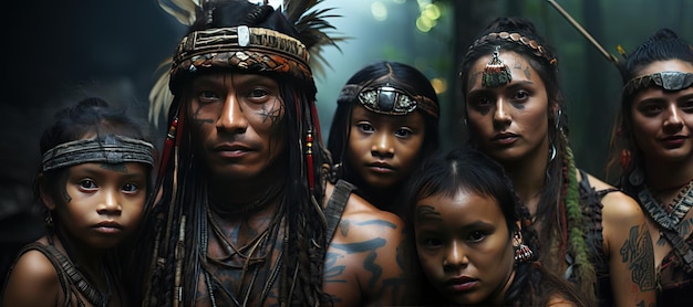 La tribu Yanomami en la selva amazónica generada con IA