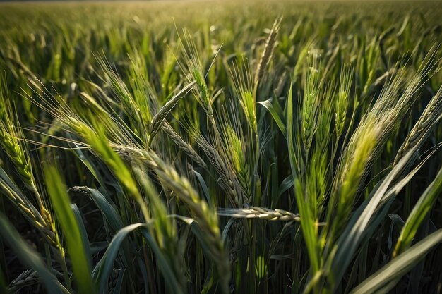 El trigo recién cultivado en un campo