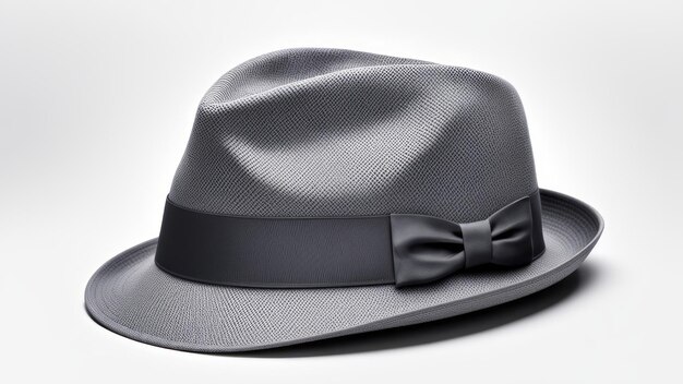 Trilby gris aislado sobre un fondo blanco