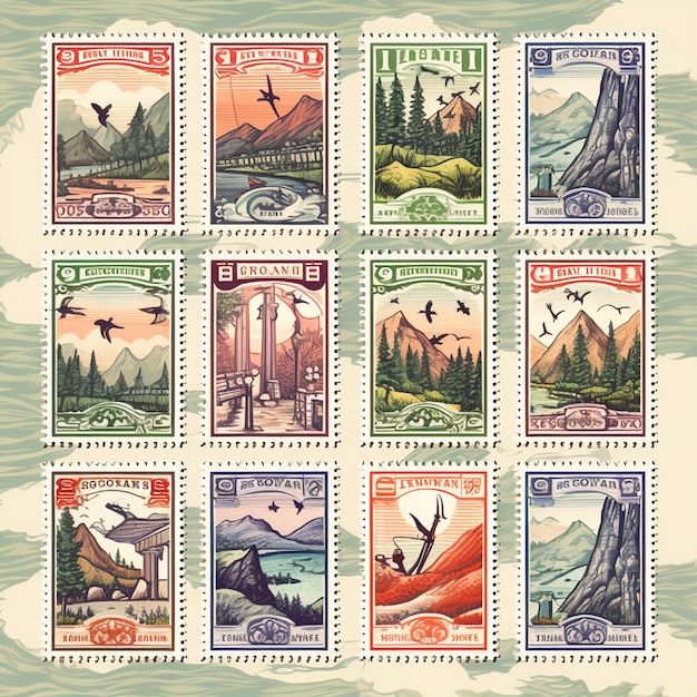 Trilhas através do papel Uma viagem com selos postais antigos