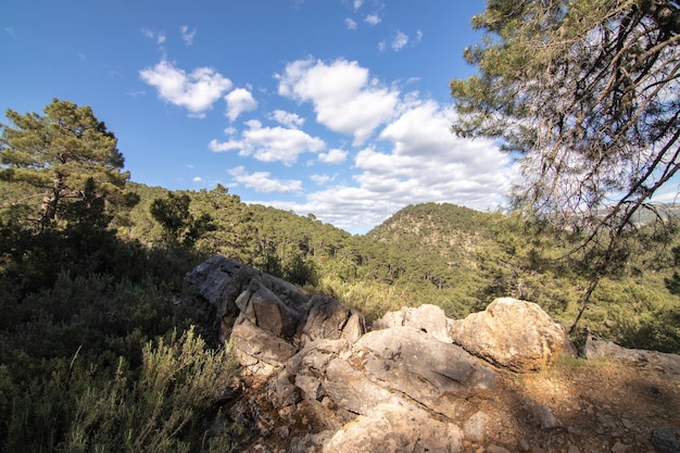 Trilhas com vistas maravilhosas da Sierra De Cazorla Espanha Conceito de turismo de natureza