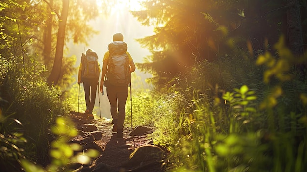 Trilhas de caminhadas de aventura de verão