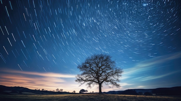 trilhas de estrelas no céu