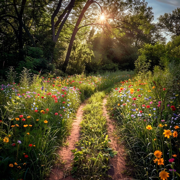 Foto trilhas florais: um convite à exploração e à aventura na natureza