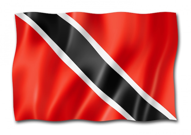 Trinidad und Tobago Flagge lokalisiert auf Weiß