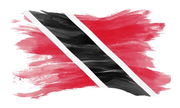 Trinidad und Tobago Flagge Pinselstrich, Nationalflagge auf weißem Hintergrund