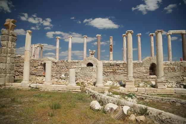 Tripolis na antiga cidade meandro em Denizli Turkiye