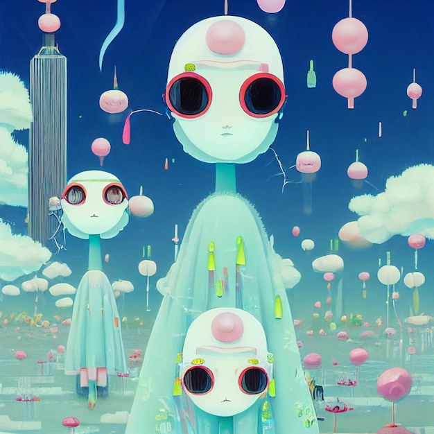 Trippy personas en estilo manga o anime