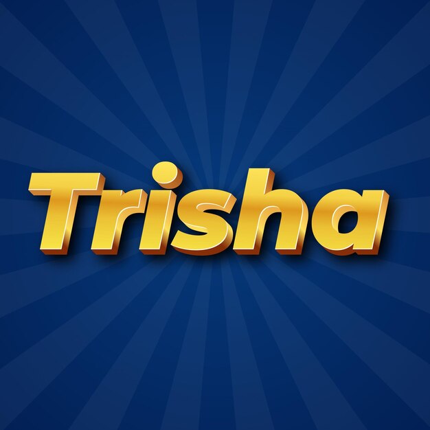 Trisha Efecto de texto Oro JPG atractivo foto de la tarjeta de fondo