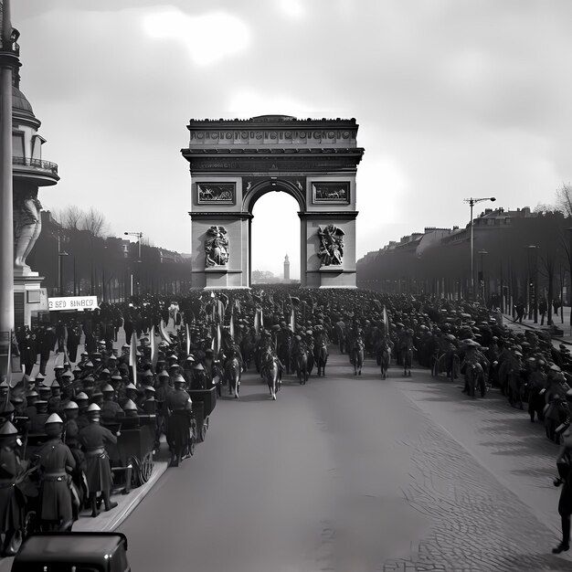 Foto triunfo na frança celebrar as realizações da nação