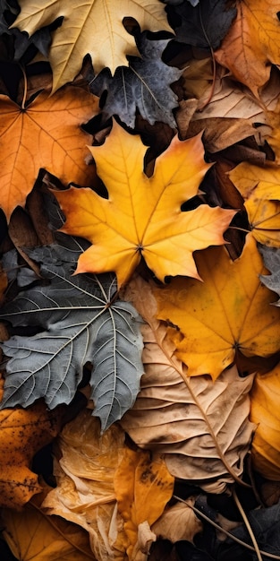 Trockene Herbstblätter in der Natur