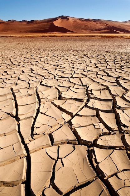 Trockene, rissige Erde Sossusvlei Namibia