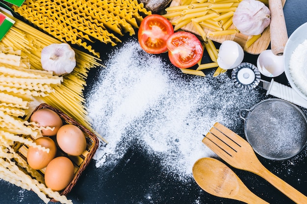 Trockene Teigwarenspaghettis mit Bestandteil