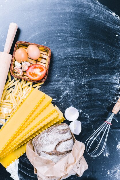 Trockene Teigwarenspaghettis mit Bestandteil