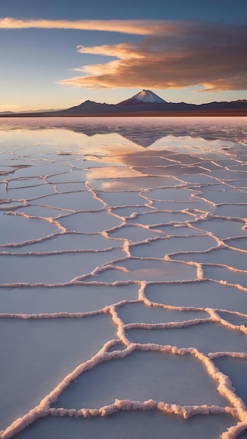 Foto trockener salar de uyuni, salzwüste, potosi, bolivien