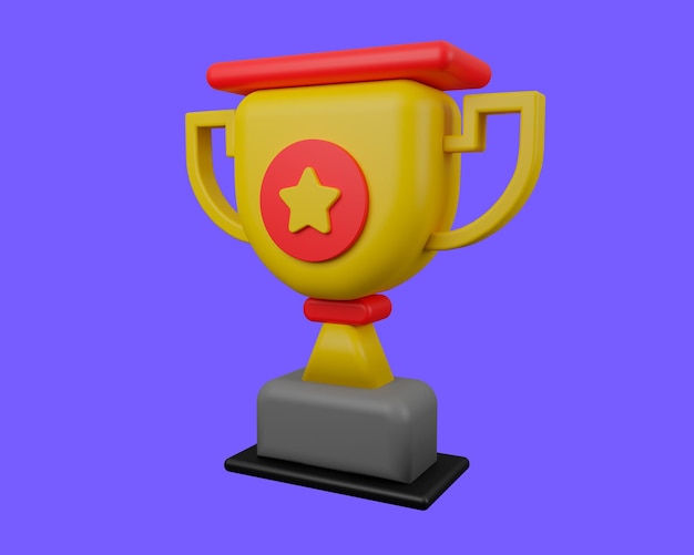 trofeo 3d render, icono del deporte.