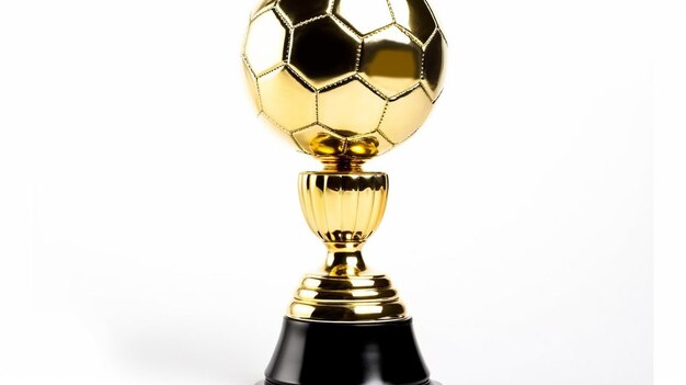 Un trofeo con una bola de oro en él.