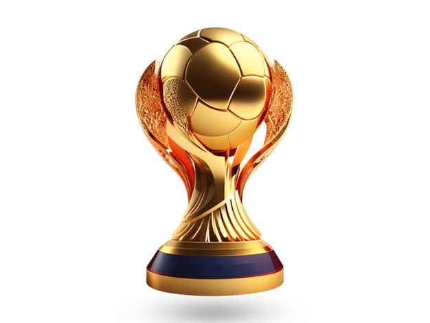 El trofeo de la Copa del Mundo de la FIFA 3d Diseño de fondo blanco