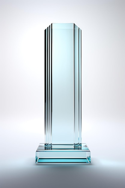 Trofeo de cristal con material lujoso y caro, diseñado de forma creativa y en diferentes estilos.