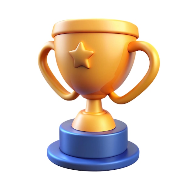un trofeo con una estrella en él