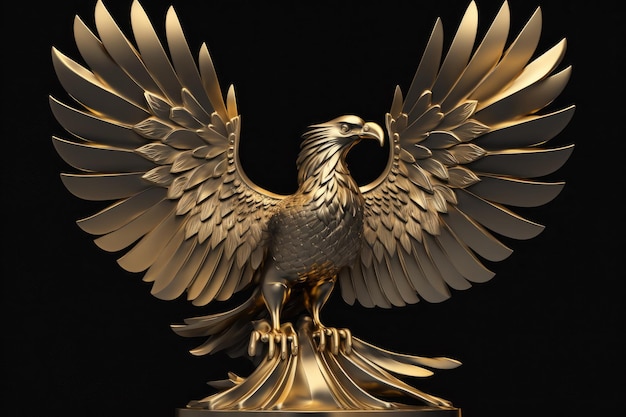 Foto troféu asas de águia dourada