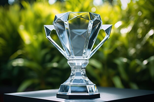 Foto troféu de vidro ou cristal