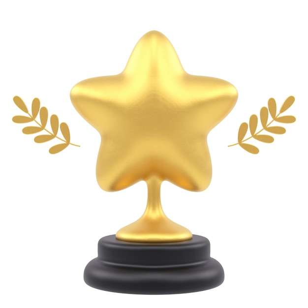 Troféu Estrela Ícone 3D