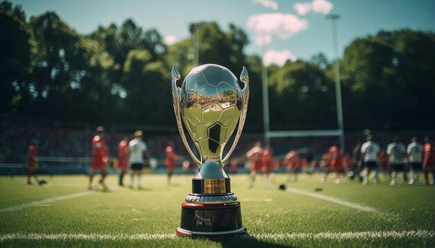 Foto troféu final do torneio de futebol