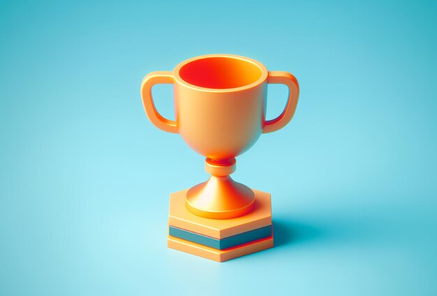 Foto troféu simples com ícone 3d com cores lúdicas