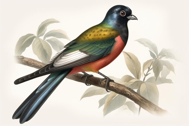 Foto trogon bird vector animal art print remixado de obras de arte de john gould e william matthew hart