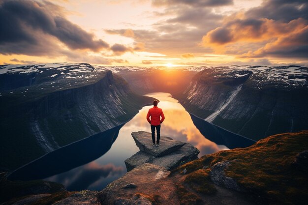 Foto trolltunga, na noruega, é de uma beleza fabulosa.