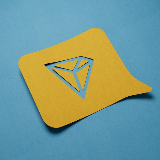 Tron Crypto Minimalista Habla sencilla Burbuja de papel recortado Ilustración en 3D