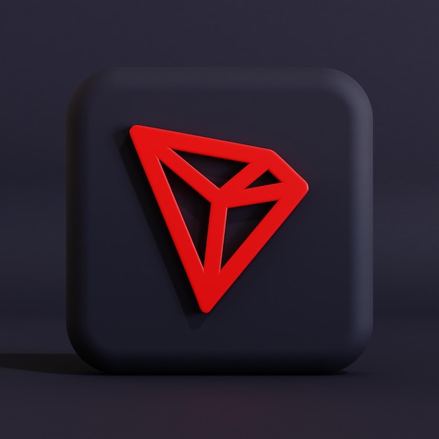 Tron token criptomoneda símbolo logo 3d ilustración