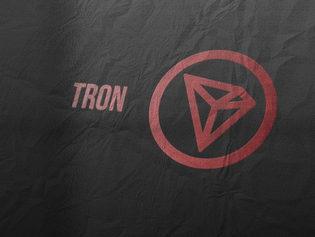 Foto tron trx kryptowährung und modernes bankenkonzept