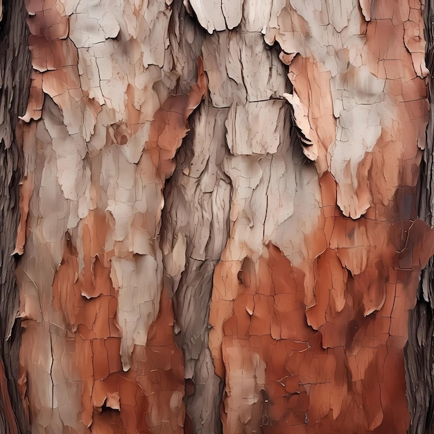 Un tronco de árbol con una corteza marrón y blanca.