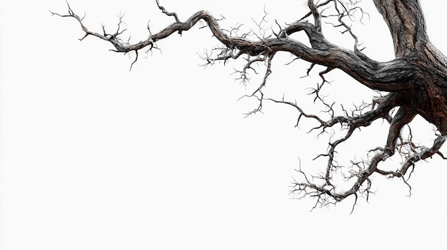 tronco de árbol muerto en fondo transparente