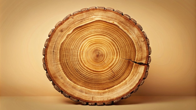 un tronco de madera con un corte de él que dice quot madera quot