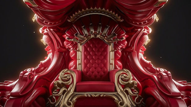 Foto trono dos reis trono vip trono real vermelho trono 3d render