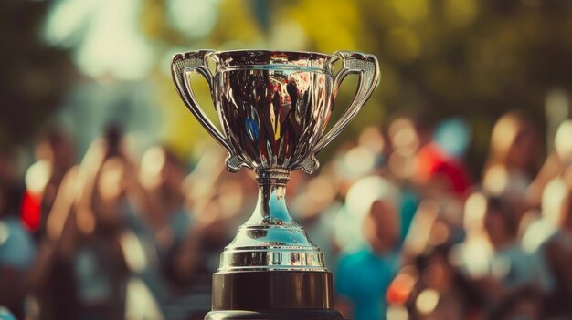 Foto trophäe des triumphs, der den erfolg in stil feiert