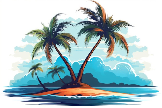 Tropical Bliss Captivating Coconut Tree Vector en el formato AR 32