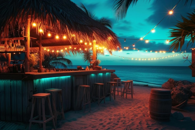 Foto tropical playa bar océano verano generar ai