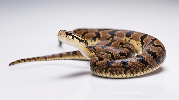 Tropidolaemus wagleri cobra close-up em fundo branco cobra víbora isolada em fundo branco