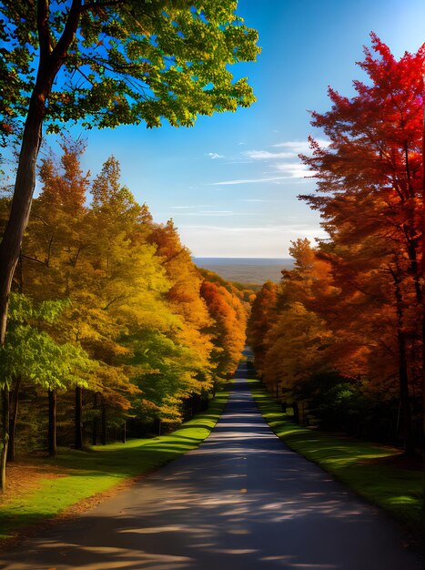 Tropische 3D-Landschaft mit lebendigen Kodachrome-Farben fängt die Schönheit einer Herbstlandschaft ein. Generativ von KI generiert